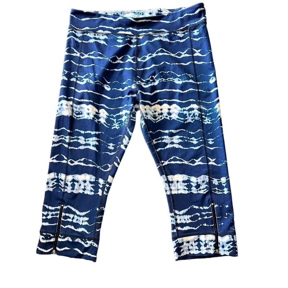 ANNE KLEIN SPORT LEGGINGS size XL Blue/white tie die